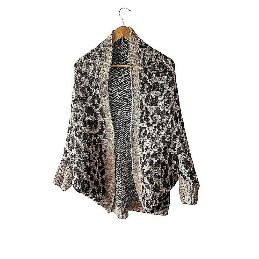 Nordstrom Rack One Size Soft Cozy Stretchy Animal Print Cocoon Cardigan Sweater